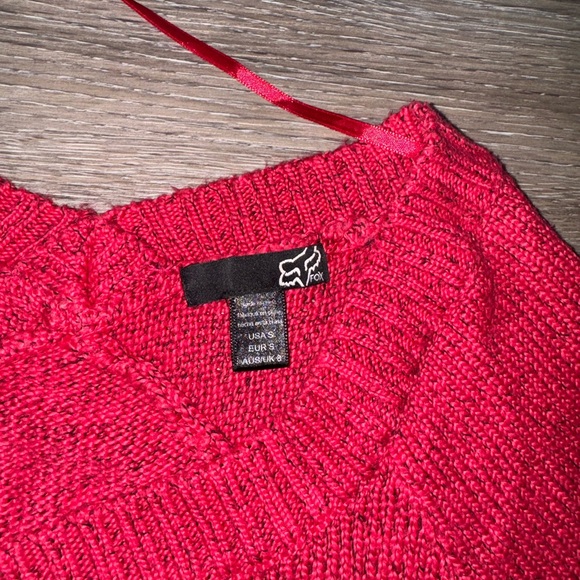 Y2K Red Fox Racing V Neck Sweater - Size Small - Picture 3 of 4